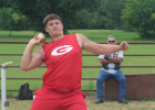 Stephen Cyler Corn, a junior at Groesbeck High School, throws the discus 47’10” at the Area Track Meet in Fairfield on Wednesday, April 19, to advance to the Regional Track Meet at Midway High School April 28-29. Photo by Mitchell Pate/Groesbeck Journal 