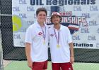 The Groesbeck tennis boys doubles team of Blaine Sadler and Kadyn King qualified for the UIL State Championships by winning the regional title. The state tourney will be April 25-26 in San Antonio. Contributed photo