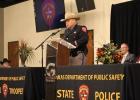 Major Ruben Galindo makes an address at the dedication ceremony held in Groesbeck on Nov. 8 in honor of the late Trooper Chad Walker.  